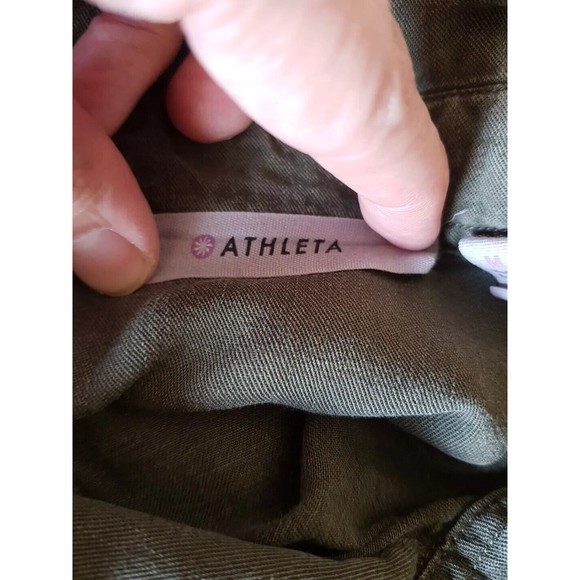 Athleta Womens Medium Button down Shirt Long Sleeve Linen Blend Camping Hiking - Picture 6 of 12